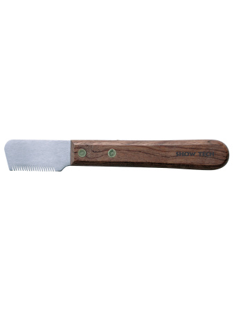 SHOW TECH тримминговочный нож 3260 с деревянной ручкой для шерсти средней жесткости фото в интернет-магазине SHOP-GROOM.ru